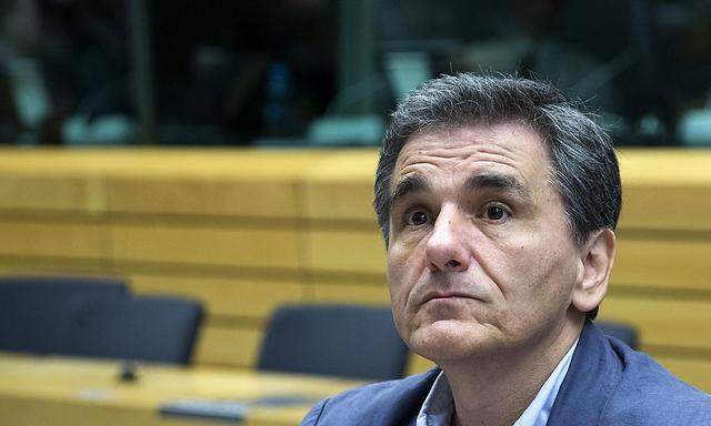 Newly appointed Greek Finance Minister Tsakalotos attends a euro zone finance ministers meeting on the situation in Greece in Brussels