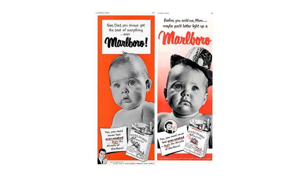 Babys und Zigaretten, ein trauriges Kapitel in der Geschichte der Werbeindustrie.