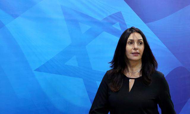 Israeli Culture Minister Miri Regev arrives for the weekly cabinet meeting at the Prime Minister´s office in Jerusalem