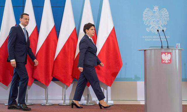 Bilder des Tages September 29 2016 Warsaw Poland New Polish minister of finance Mateusz Morawi