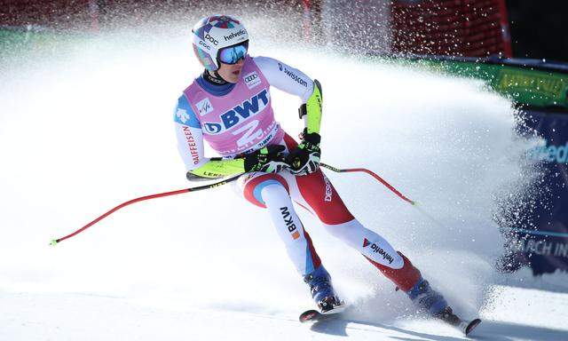 Schweizer Marco Odermatt gewann eine Zehntelsekunde vor dem Norweger Aleksander Aamodt Kilde 