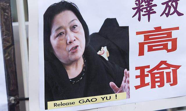Protest für die Freilassung von Gao Yu