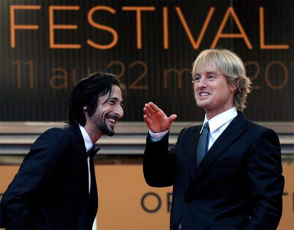 Owen Wilson und Adrien Brody fühlten sich im Blitzlichtgewitter an der Croisette sichtlich wohl.