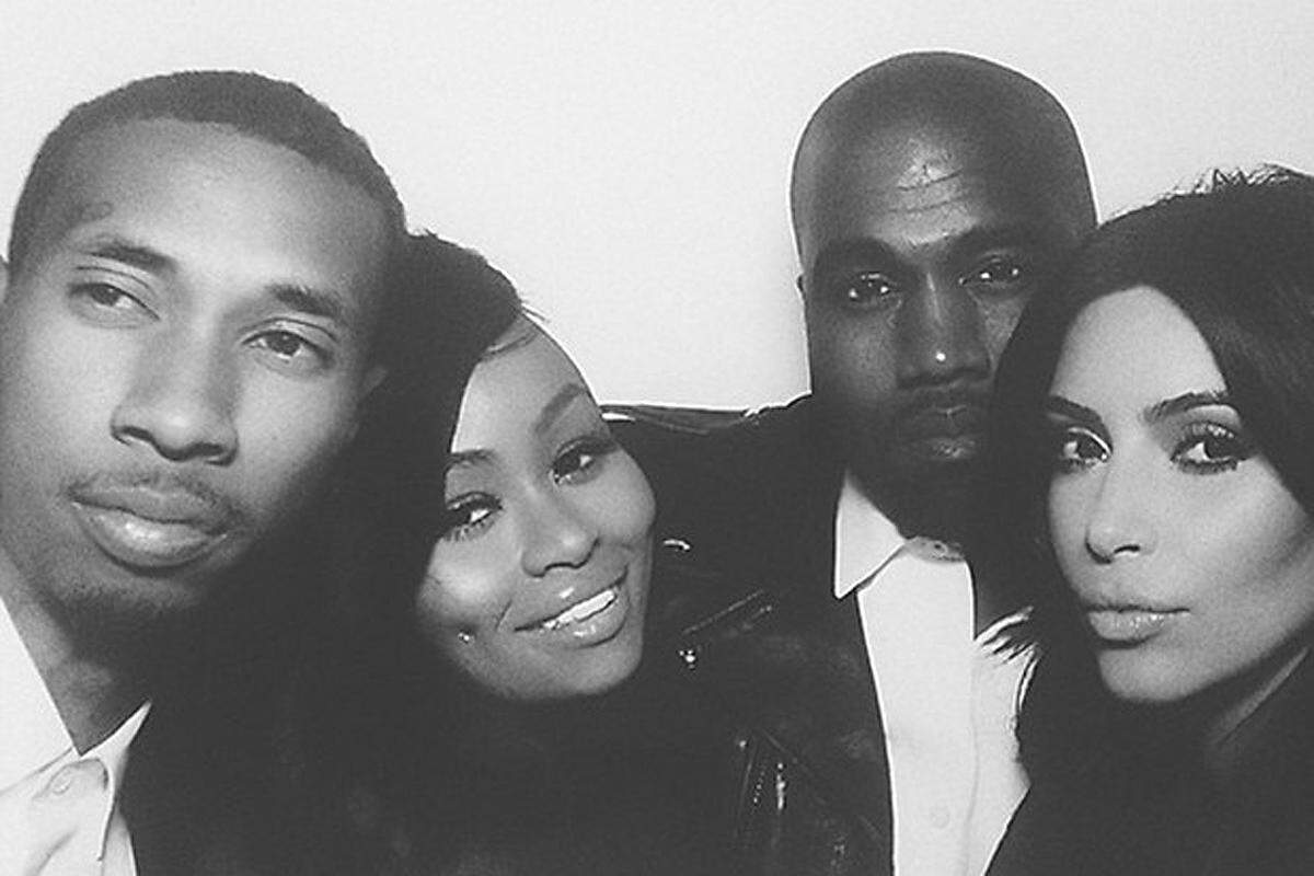 Kim und Kanye posierten fleißig mit ihren Gästen, hier mit Blac Chyna und T-Raww.