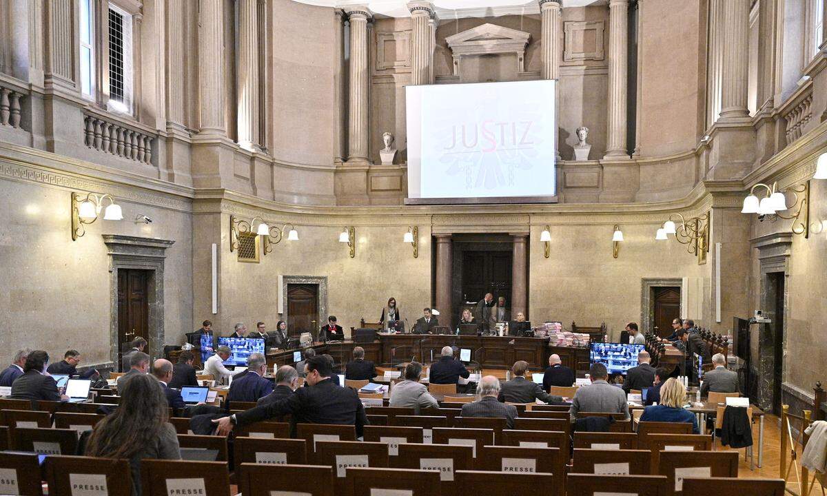 Der große Auftakt: Karl-Heinz Grasser, der, auf den alle Augen gerichtet sind, schlüpft erst ganz kurz vor Beginn der Verhandlung durch einen Seiteneingang in den Großen Schwurgerichtssaal des Straflandesgerichts Wien. Eine Fotografenschlacht wurde vom Gerichtspräsidium im Vorfeld unterbunden. Es gibt eine Pool-Lösung: Nur die APA und der ORF dürfen fotografieren und filmen und müssen das Material anderen Medien zur Verfügung stellen. Der frühere Finanzminister und Hauptangeklagte wird noch (lange) nicht, zur Sache befragt, nur zu seinen persönlichen Verhältnissen. Über sein Vermögen will er nichts sagen, nur soviel: Er habe kein Auto und kein Haus.