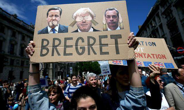 Anti-Brexit-Demonstrationen kurz nach dem Referendum.