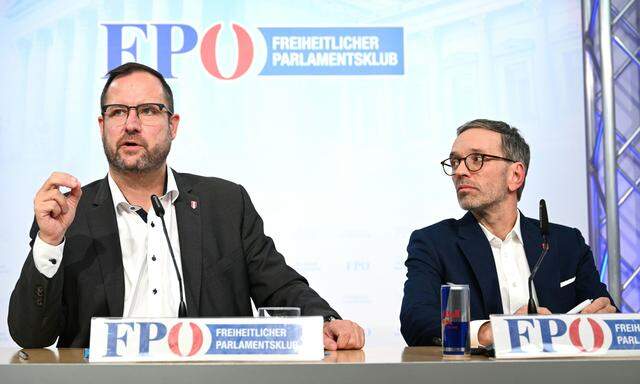 FPÖ-Generalsekretär Christian Hafenecker und Parteiobmann Herbert Kickl