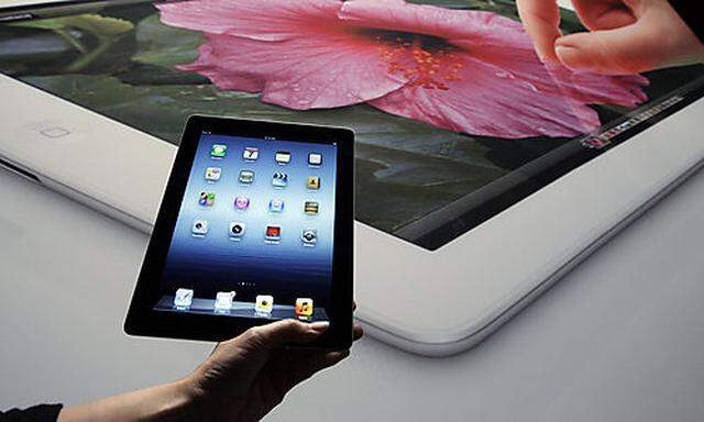 A new Apple iPad is on display during an Apple event in San Francisco, Wednesday, March 7, 2012. The 