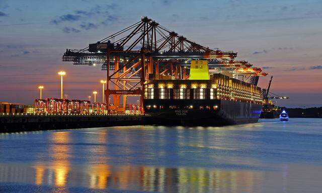 MSC Zoe weltgr��tes Containerschiff Waltershofer Hafen Hamburg Deutschland Europa Copyright im