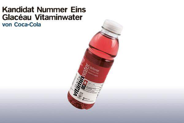 Es handelt sich um ein Wasser, aufgepeppt mit Aromen, Farbstoffen und Vitaminzusätzen. Coca-Cola bewerbe die 500-ml-Flasche, die um 1,80 Euro verkauft jedoch "mit Gesundheitsversprechen wie Wunder-Wasser", kritisieren die Konsumentenschützer.  Das Fazit von Foodwatch: "Ein typisches Functional-Food-Produkt: "Erfunden, um Verbrauchern das Geld aus der Tasche zu ziehen."14,6 Prozent der Verbraucher stimmten für dieses Produkt.