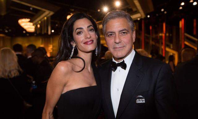 72nd ANNUAL GOLDEN GLOBE AWARDS 2015 Tables BEVERLY HILLS USA Amal Clooney and George Clooney at t