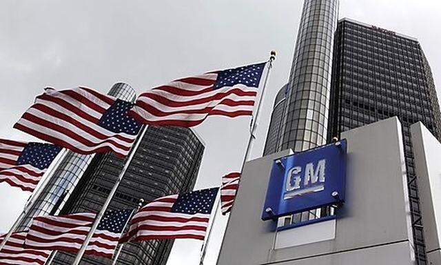 FILE - This April 21, 2009 file photo shows General Motors Co. world headquarters in Detroit. Strong 