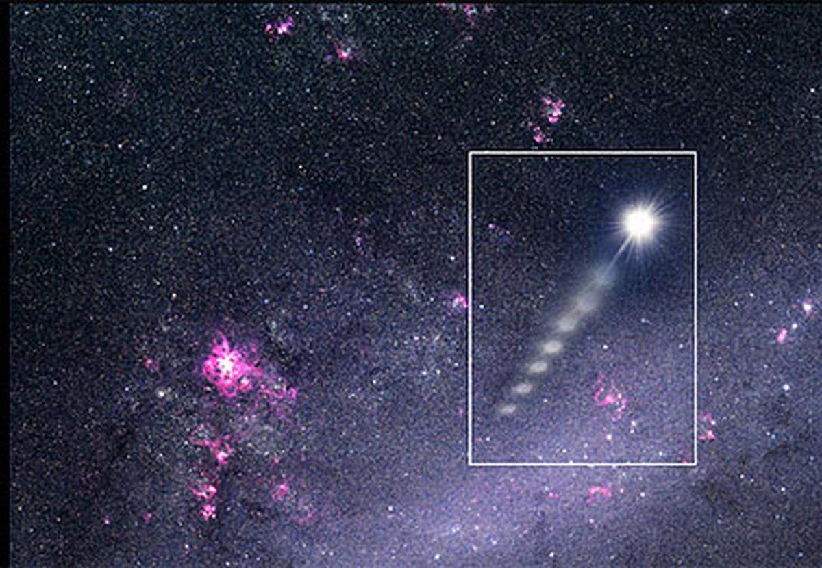 Der Stern HE 0437-5439 flüchtet vor der Milchstraße mit 2,6 Millionen km/h.