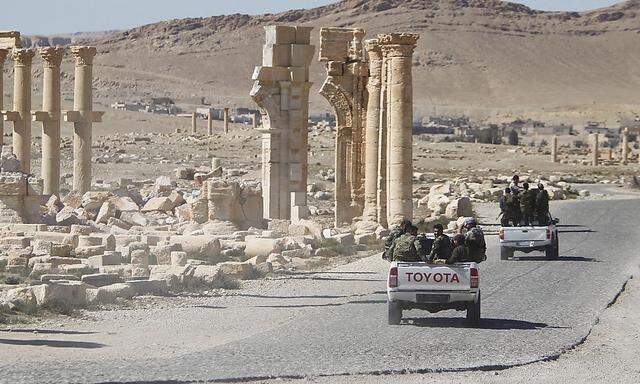 Syrische Regierungssoldaten im April in Palmyra