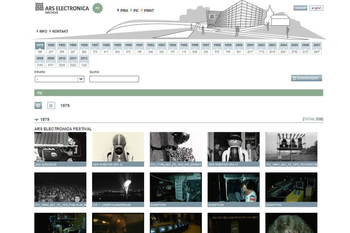 Seit über 30 Jahren gilt die Ars Electronica als prestigeträchtiger Umschlagplatz digitaler Medienkunst, heuer wird diese Arbeit in ihrer kompletten Bandbreite öffentlich zugänglich gemacht: Im neuen Online-Archiv kann man Festival-Beiträge seit 1979 per Mausklick Revue passieren lassen. www.aec.at