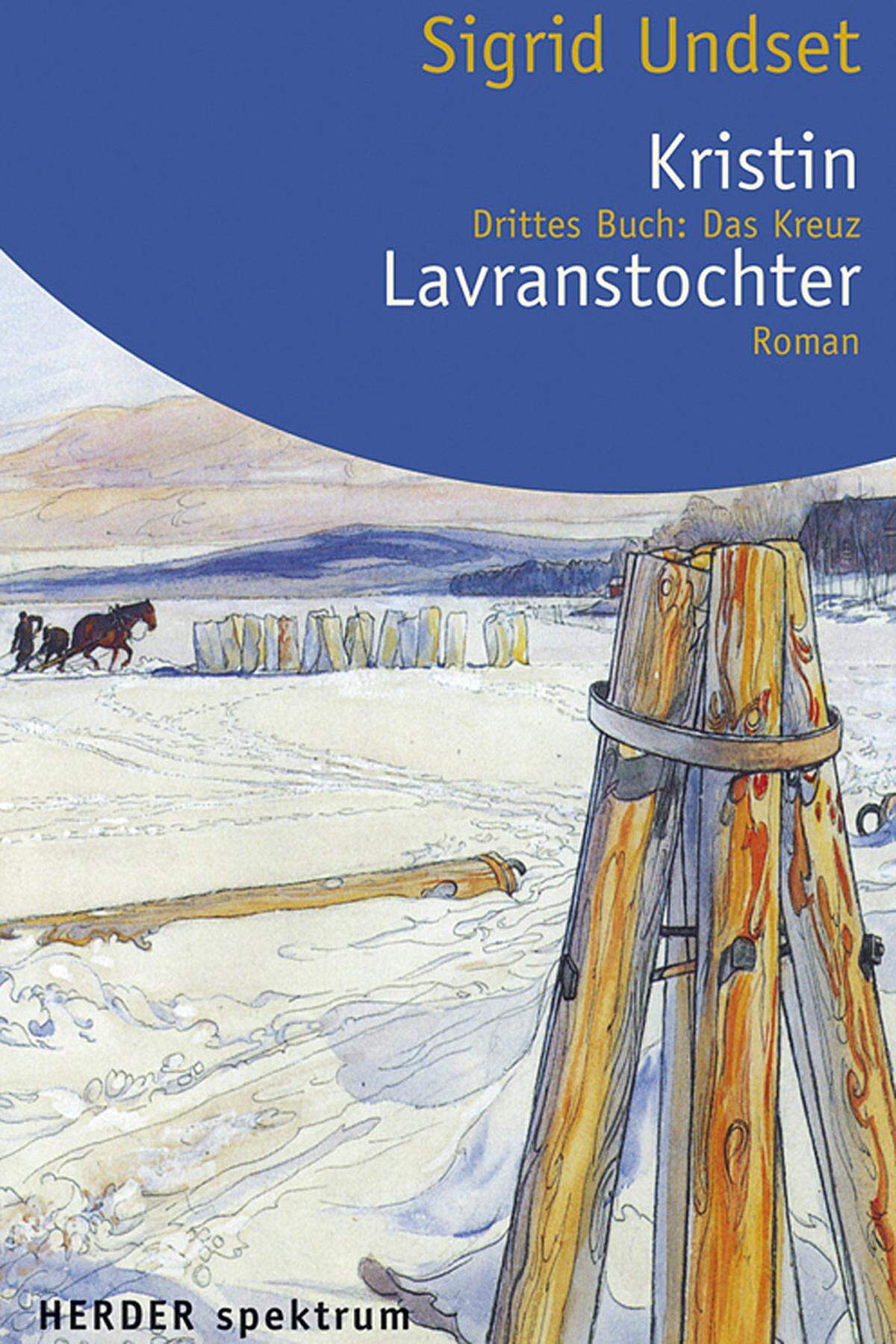(Norwegen, 1882-1949)  Undset wurde ausgezeichnet "vornehmlich für ihre kraftvollen Schilderungen aus dem mittelalterlichen Leben des (skandinavischen) Nordens". Ihre Romantrilogie "Kristin Lavranstochter", die im 13. und 14. Jahrhundert spielt, ist ein Hauptwerk der norwegischen Literatur.