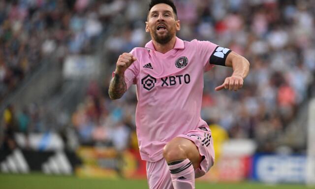 Lionel Messi jubelt nach dem Sieg im Halbfinale des Leagues Cup.