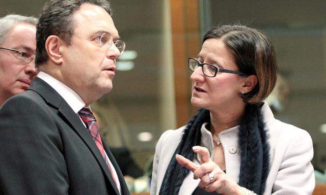 Innenministerin Johanna Mikl-Leitner mit ihrem deutschen Amtskollegen Peter Friedrich.
