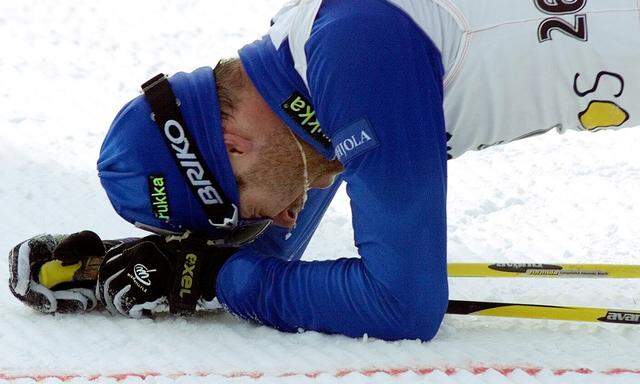 FINLAND´S MIKA MYLLYLAE WINS WORLD CUP CROSS COUNTRY RACE DAVOS.