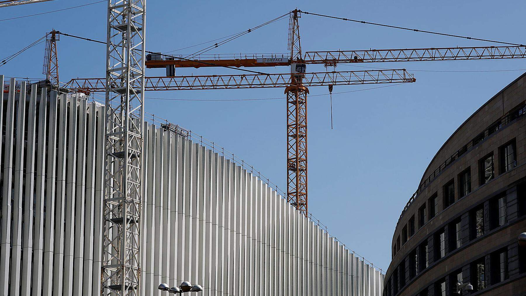 View of a deserted construction site in Brussels