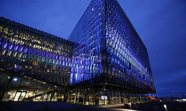 Harpa concert hall is pictured in Reykjavik