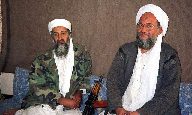 Die Führung al-Qaidas. Aiman al-Zawahiri (re.) mit Osama bin Ladenauf einem Foto aus 2001.