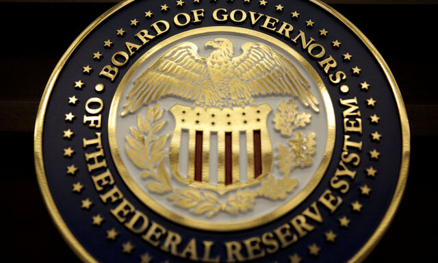 FILE PHOTO - The seal for the Board of Governors of the Federal Reserve System in Washington