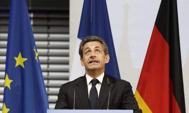 Former French President Sarkozy delivers speech in Berlin