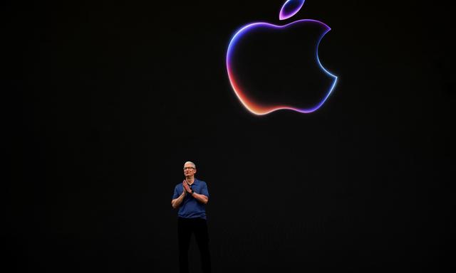 Apple-CEO Tim Cook bei der Entwicklerkonferenz im Hauptquartier des Tech-Unternehmens in Cupertino im US-Bundesstaat Kalifornien.