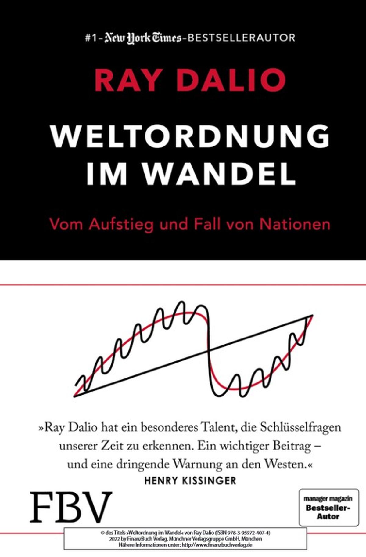Weltordnung im Wandel
Vom Aufstieg und Fall von Nationen
von Ray Dalio
Wirtschaft und Politik durchlaufen immer wieder dieselben Zyklen: Phasen von Wohlstand und Frieden, unterbrochen durch Krieg und Krise. Je länger zurück der letzte Einbruch liegt, desto sicherer fühlen wir uns. Doch diese Sicherheit ist trügerisch, so Dalio, und wir tun gut daran, die Zyklen und ihr Zusammenwirken in unsere Prognosen miteinzubeziehen. Das Buch enthält anregende Gedanken, vermag aber letztlich nicht dem Problem zu entkommen, dass komplexe Systeme, besonders von der Größenordnung der Weltgeschichte, prinzipiell nicht bzw. nur in ihren trivialen Grundzügen vorhersagbar sind.