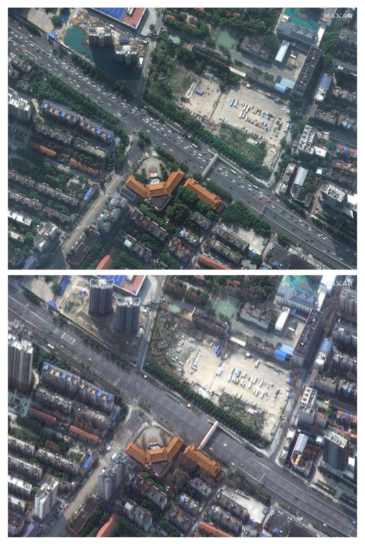 Die selbe Straße in Wuhan, aus einer anderen Perspektive.