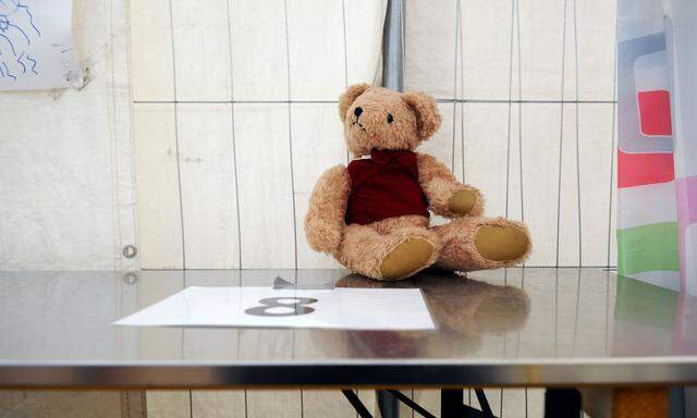 Symbolbild: Teddybär eines Kindes, aufgenommen am Grenzübergang Spielfeld