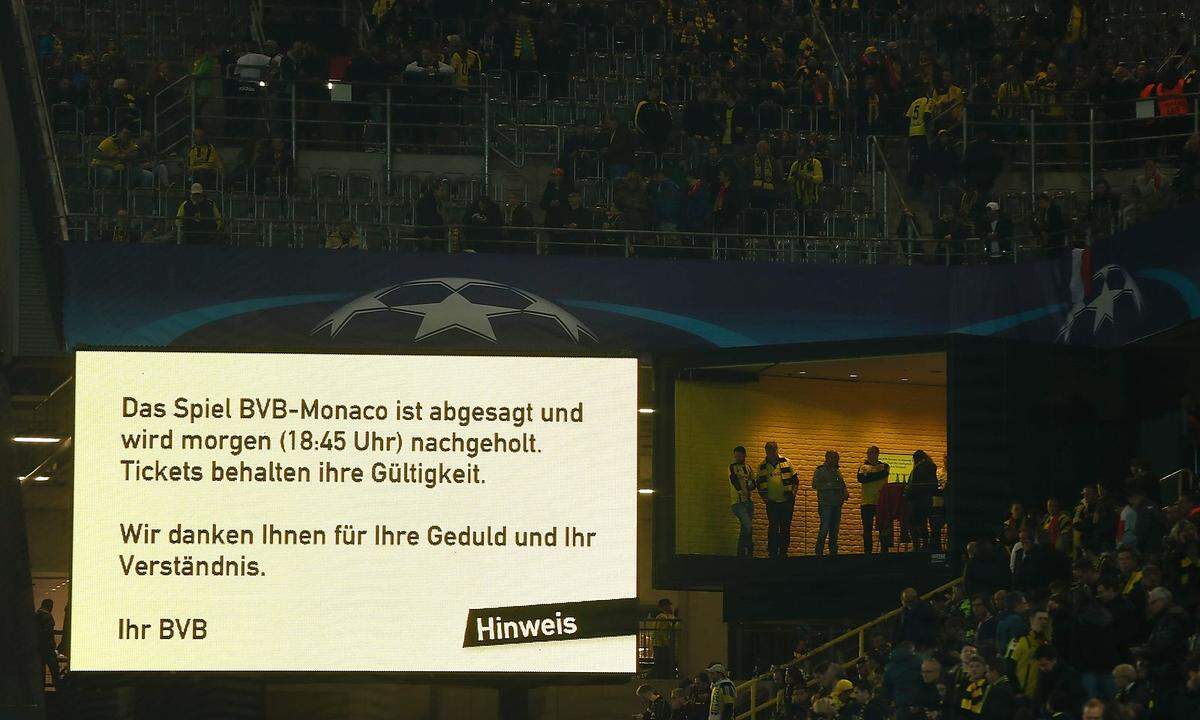 Die Partie gegen AS Monaco soll am Mittwoch um 18.45 Uhr nachgetragen werden.