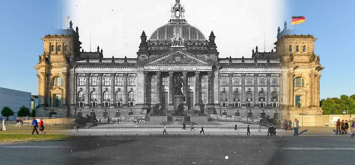 Das Reichstagsgebäude sah 1929 noch etwas anders aus. 