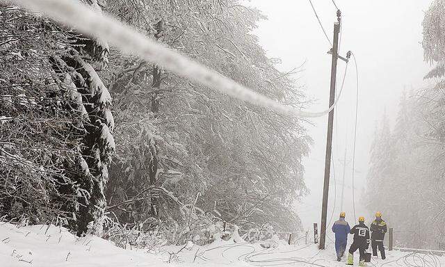 Steiermark, Strom, Schnee, Winter.