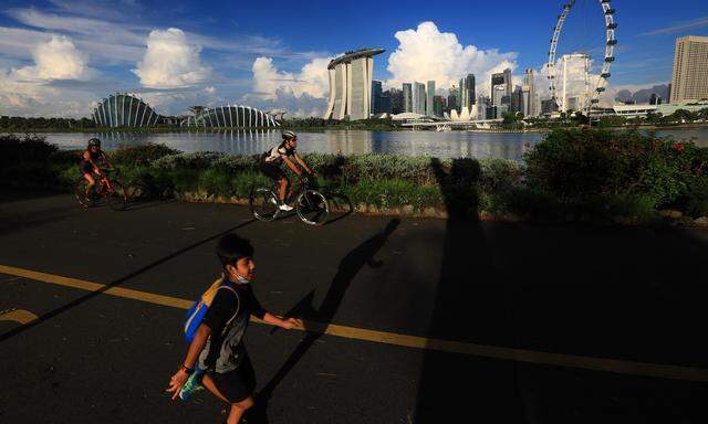 Fahrräder sind ein seltener Anblick in Singapur – wegen der hohen Temperaturen.