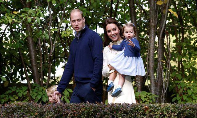 Prinz George, Prinz William, Herzogin Catherine und Prinzessin Charlotte.