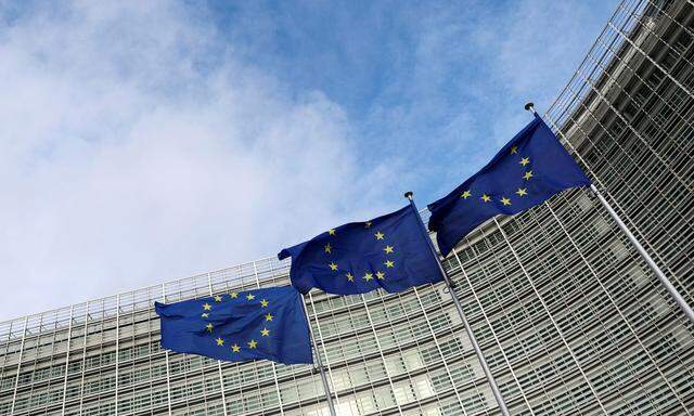 FILE PHOTO: European Union flags fly outside the European Commission in Brussels, Belgium November 8, 2023. REUTERS/Yves Herman/File Photo