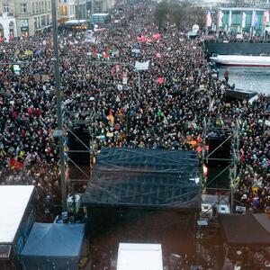 Die Demonstration in Hamburg musste abgebrochen werden.