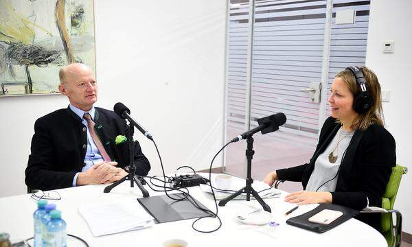 Franz Gasselsberger und Anna Wallner beim Podcast-Gespräch. 
