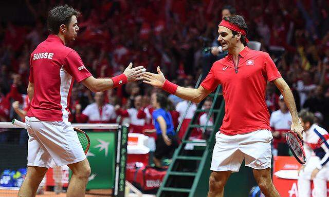 Stanislas Wawrinka und Roger Federer