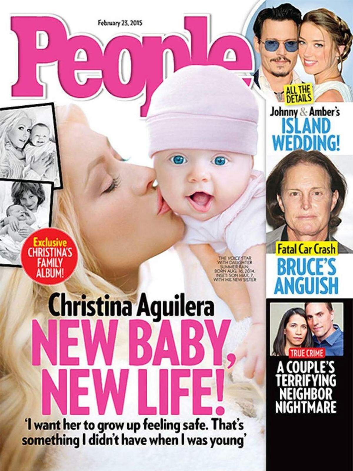 Die zweifache Mutter Christina Aguilera führte ihre Tochter Summer Rain auf einem Cover des "People Magazines" in die Gesellschaft ein. Die Kleine kam bereits am 16. August 2014 zur Welt.