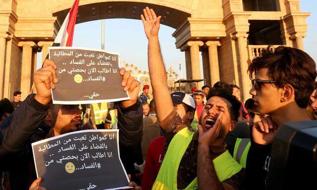 Demonstranten in Basra. 