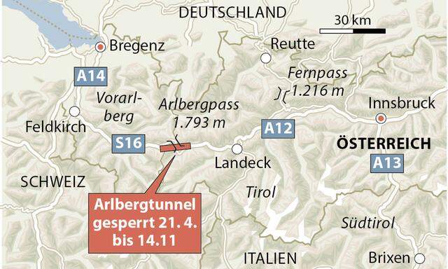 Arlbergtunnel - Sperre wegen Sanierung