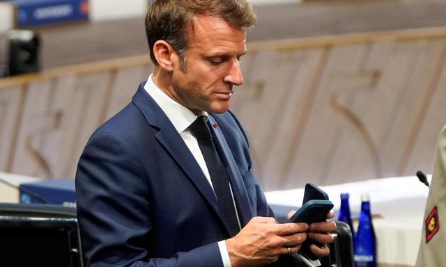 Emmanuel Macron schrieb während des Nato-Gipfels in 
Washington den 
Franzosen einen Brief.