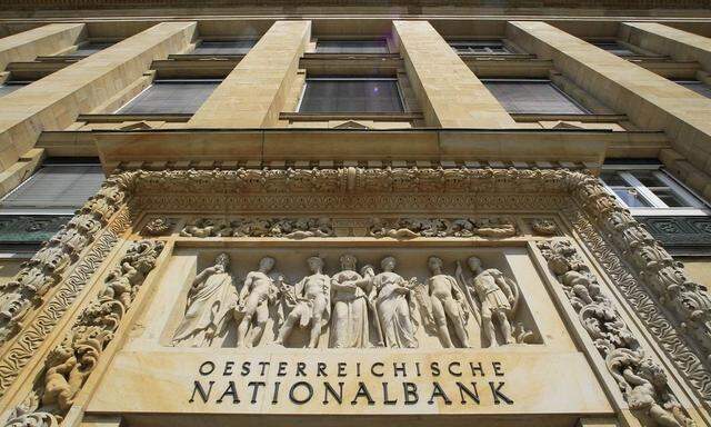 The front side of the Austrian National Bank (OeNB) is pictured in Vienna