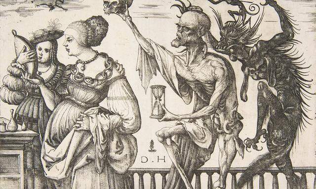 Pionier der Radierung: Daniel Hopfer, „Tod und Teufel überraschen zwei Frauen“, ca. 1510–1515.