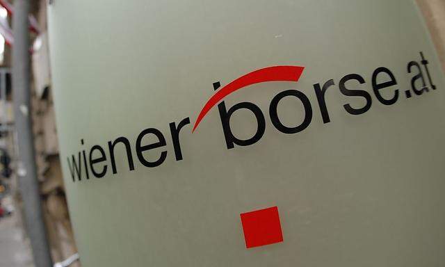 The Vienna Stock Exchange (Wiener Boerse) logo is displayed next to the company´s street entrance in Vienna