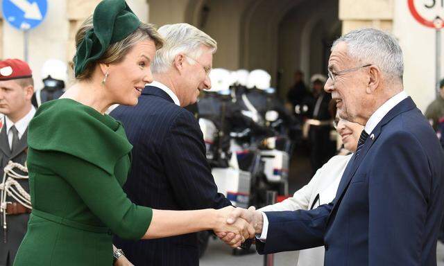 Königin Mathilde und König Philippe von Belgien treffen Österreichs Bundespräsidenten Alexander Van der Bellen.