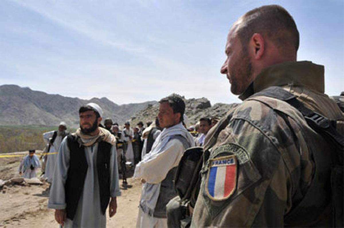Französischer Soldat von Task Force Tiger in Sultankhel, Provinz Kapisa